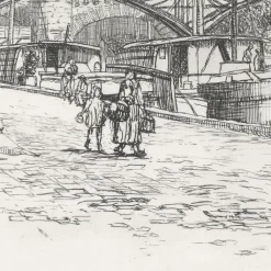 Boutiques de musées Paris Et Le Louvre-Estampe Le Pont des Arts et l'Île de la Cité à Paris - Caroline Helena Armington