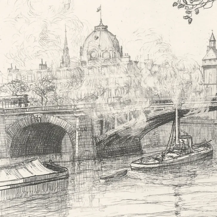 Hot Boutiques de musées Estampe Le pont Notre-Dame à Paris - Caroline Armington