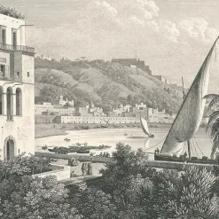 Online Boutiques de musées Estampe Le port de Mergellina, Naples, côté du Pausylippe