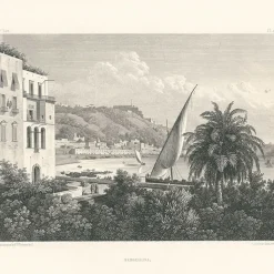 Online Boutiques de musées Estampe Le port de Mergellina, Naples, côté du Pausylippe