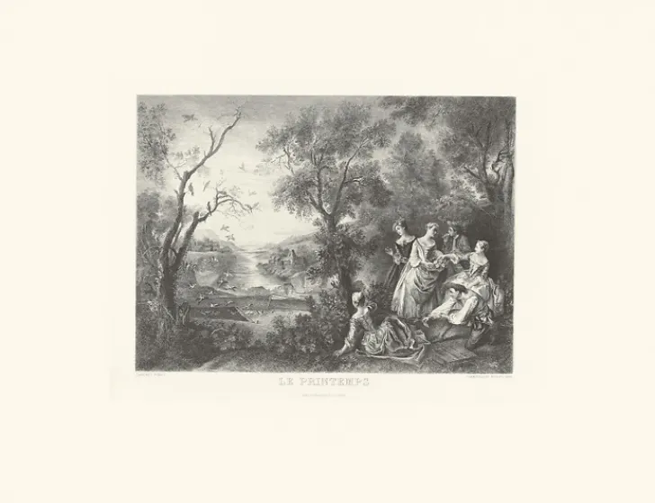 Boutiques de musées Estampe Le printemps ou L'oiseleur - Nicolas Lancret