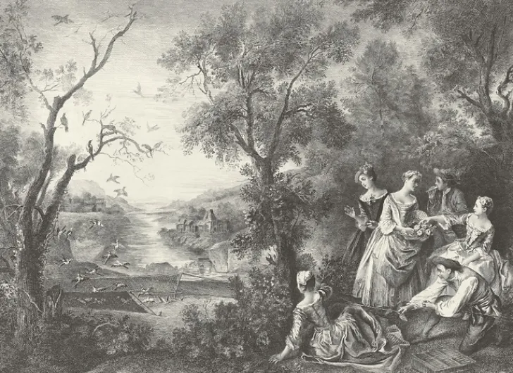 Boutiques de musées Estampe Le printemps ou L'oiseleur - Nicolas Lancret