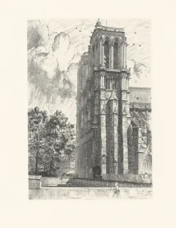Boutiques de musées Paris Et Le Louvre-Estampe Les tours de Notre-Dame de Paris - Frank Milton Armington