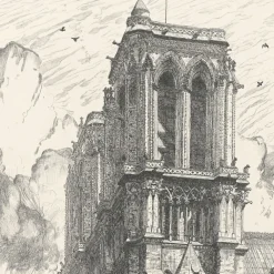 Boutiques de musées Paris Et Le Louvre-Estampe Les tours de Notre-Dame de Paris - Frank Milton Armington