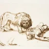 Boutiques de musées Dessins-Estampe Lion s'approchant d'un cadavre - Rembrandt