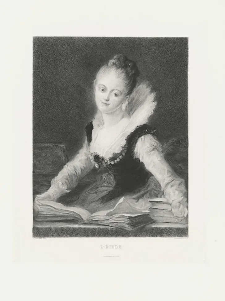Clearance Boutiques de musées Estampe L'étude - Jean-Honoré Fragonard