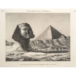 Boutiques de musées Description De L'Égypte-Estampe Memphis. Vue du Sphinx et de la grande pyramide, prise du sud-est