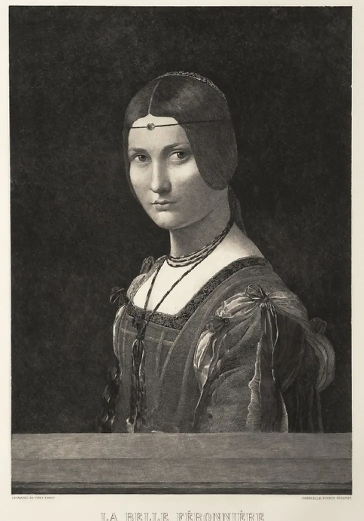 Clearance Boutiques de musées Estampe Portrait de femme, dite La belle ferronnière - De Vinci