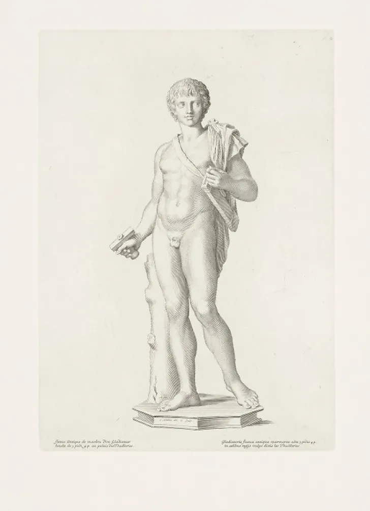 Clearance Boutiques de musées Estampe Statue antique d'un gladiateur - Claude Mellan