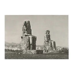Boutiques de musées Description De L'Égypte-Estampe Thèbes, Memnonium Vue des deux colosses