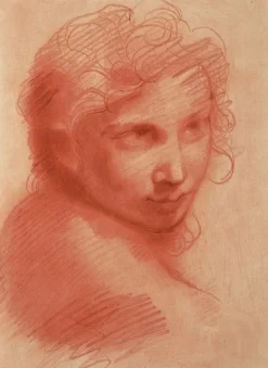 Outlet Boutiques de musées Estampe Tête de jeune homme - Michelangelo Anselmi