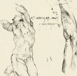 Boutiques de musées Dessins-Estampe Étude d'homme nu et étude de bras - Michel-Ange