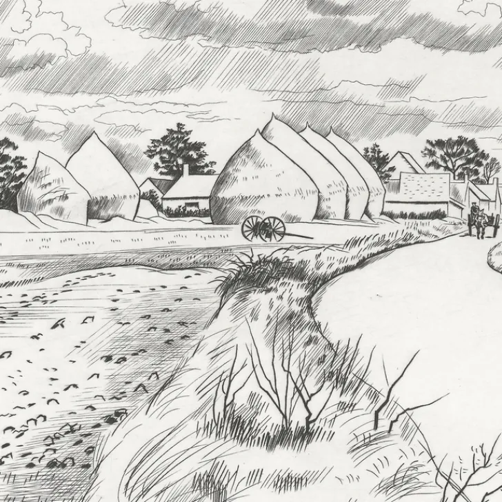 Boutiques de musées Estampe Village aux meules - Louis-Joseph Soulas