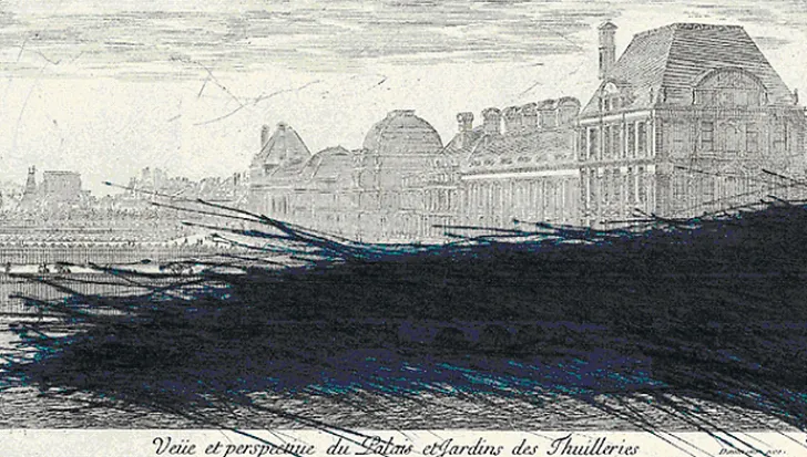 Discount Boutiques de musées Estampe Vue et perspective du palais et des jardins des Tuileries - Arnulf Rainer 1992
