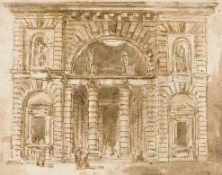 Sale Boutiques de musées Façade de palais avec portail monumental (panneaux aluminium)