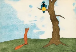 Hot Boutiques de musées Fables de La Fontaine, « Le corbeau et le renard », N°12, 1921 (panneaux aluminium)