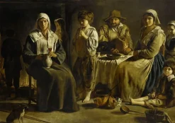 Boutiques de musées Panneaux Acryliques|Toiles Encadrées-Famille de paysans dans un intérieur (panneaux acryliques)