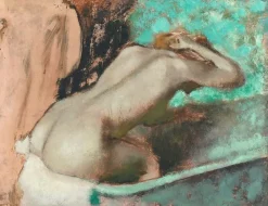 Boutiques de musées Affiches D'Art Encadrées-Femme assise sur le rebord d' une baignoire et s'épongeant le cou (affiches d'art encadrées)