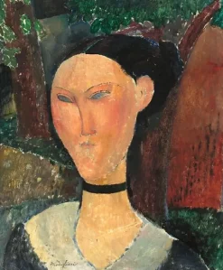 Sale Boutiques de musées Femme au ruban de velours (affiches d'art)