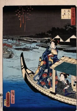 Hot Boutiques de musées Femme dans une barque durant une fête (panneaux acryliques)