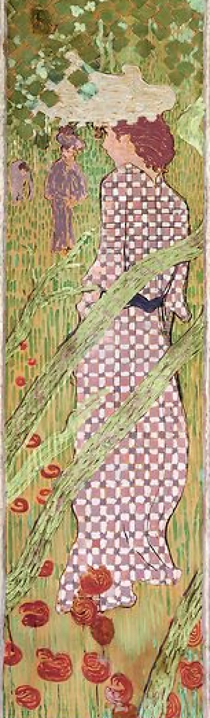 Sale Boutiques de musées Femmes au jardin : Femme à la robe quadrillée (toiles sans cadre)