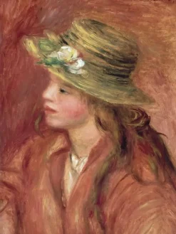 Boutiques de musées Affiches D'Art Encadrées|Toiles Sur Châssis-Fillette au chapeau de paille (affiches d'art encadrées)