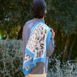 Online Boutiques de musées Foulard Blanc Alphabet Niki de Saint Phalle 70x70cm