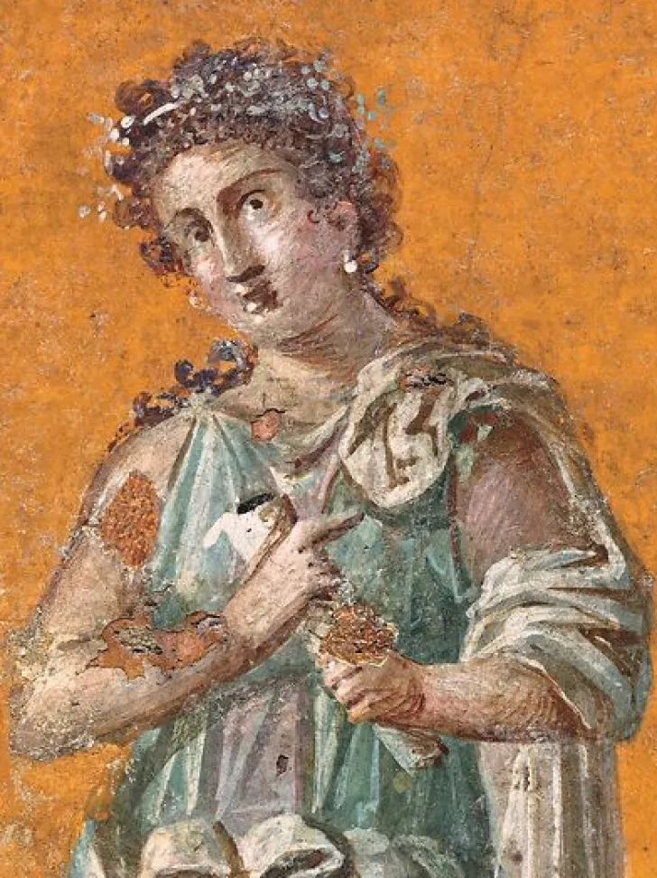 Boutiques de musées Toiles Encadrées|Panneaux Aluminium-Fresque représentant Calliope, muse de la poésie épique (détail), 62-79 après J.-C. (toiles encadrées)