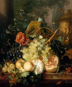 Boutiques de musées Fruits et fleurs près d'un vase orné d'amours (panneaux acryliques)