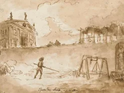 Boutiques de musées Panneaux Aluminium|Panneaux Acryliques-Homme travaillant la chaux, devant la villa Albani (panneaux aluminium)