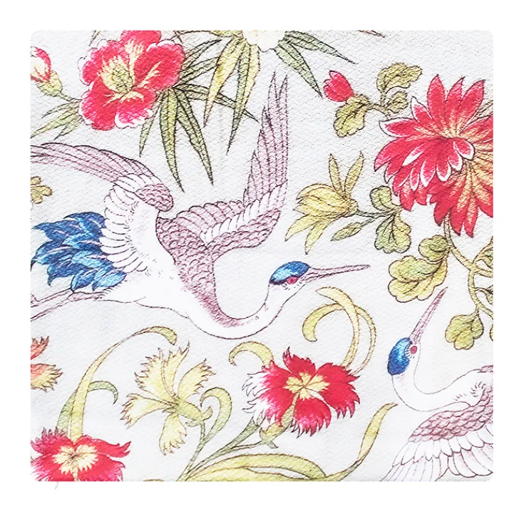 Boutiques de musées Art De La Maison-Housse de coussin Coupon de tissus à décor de cigogne, 1893 - 40 x 40 cm