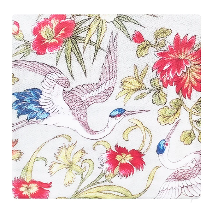 Boutiques de musées Art De La Maison-Housse de coussin Coupon de tissus à décor de cigogne, 1893 - 40 x 40 cm