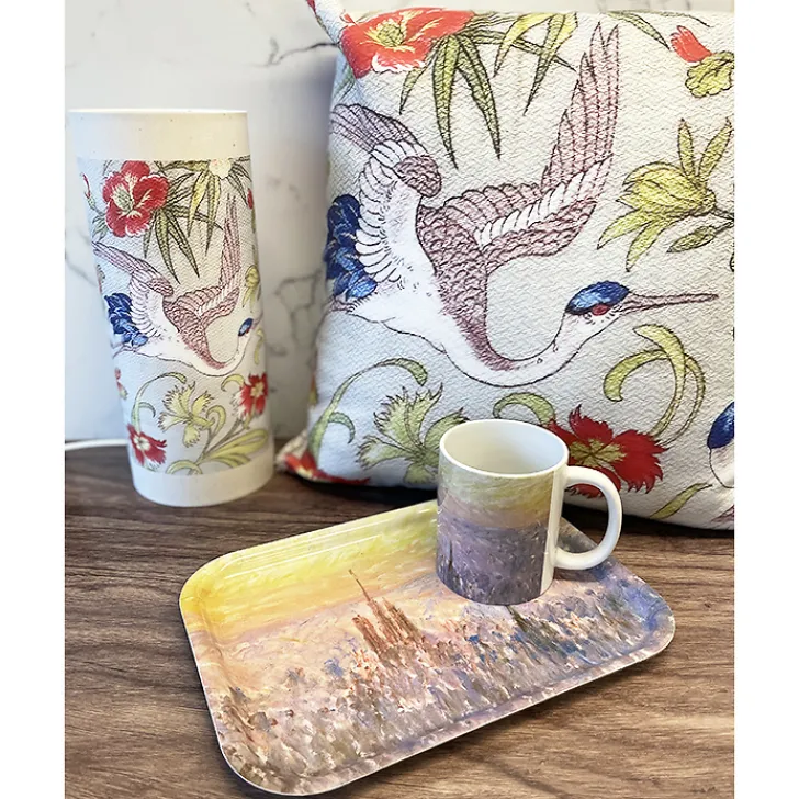 Boutiques de musées Art De La Maison-Housse de coussin Coupon de tissus à décor de cigogne, 1893 - 40 x 40 cm