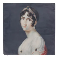 Boutiques de musées Housse de coussin en velours Jacques-Louis Comte - Portrait de Joséphine 45x45 cm