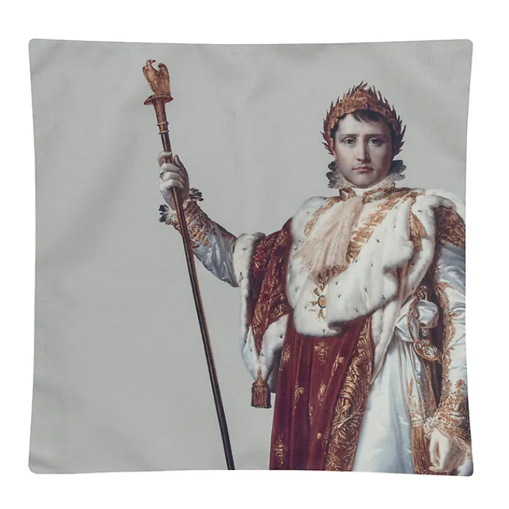Clearance Boutiques de musées Housse de coussin en velours François Gérard - Napoléon 1er en costume de sacre 45x45 cm