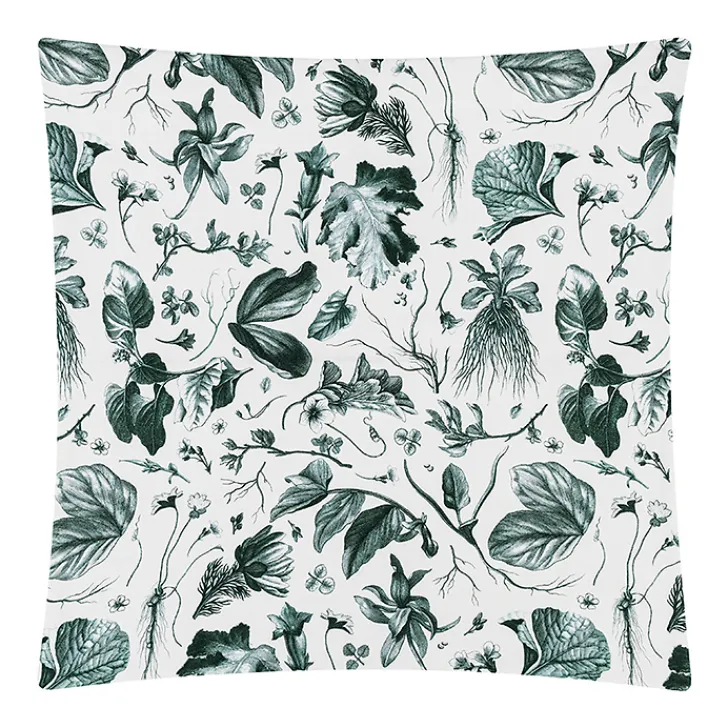 Boutiques de musées Housse de coussin verte Herbier du roi - Maison Baluchon