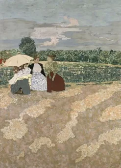 Boutiques de musées Panneaux Acryliques|Toiles Encadrées-Jardins publics: les nourrices, la conversation; l'ombrelle rouge. La conversation (centre) (panneaux acryliques)