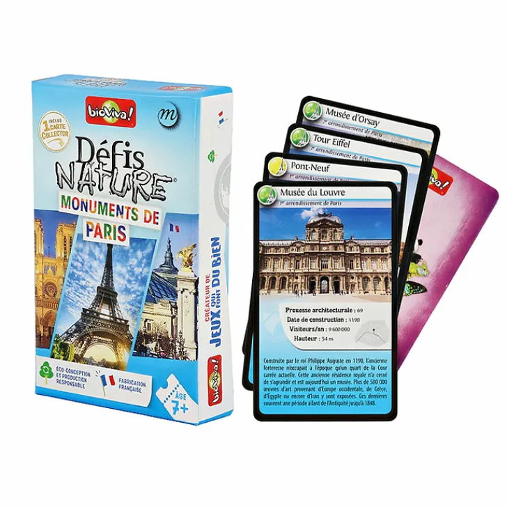 Outlet Boutiques de musées Jeu de cartes Défis Nature - Monuments de Paris - Bioviva