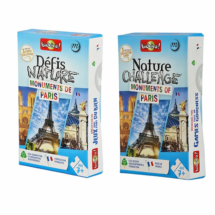 Outlet Boutiques de musées Jeu de cartes Défis Nature - Monuments de Paris - Bioviva
