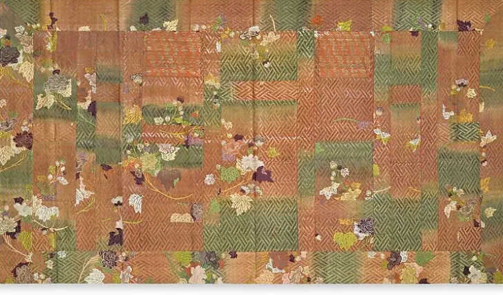 Boutiques de musées Panneaux Aluminium|Panneaux Acryliques-Kesa à sept joi confectionné dans le tissu d'une robe de théâtre no (panneaux aluminium)