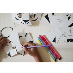 Discount Boutiques de musées Kit créatif 4 masques de la jungle 3D à colorier