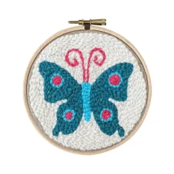 Online Boutiques de musées Kit Punch Needle 1 Motif - Papillon bleu