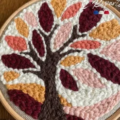Boutiques de musées Loisirs Créatifs-Kit Punch Needle 1 Motif Arbre d'automne