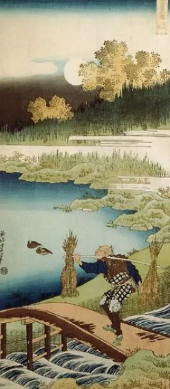 Boutiques de musées Affiches D'Art|Toiles Sur Châssis-La pièce de Nô Tokusa Kari : coupeur de jonc (affiches d'art)