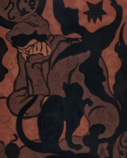 Boutiques de musées Toiles Encadrées|Affiches D'Art Encadrées-La Sorcière et le Chat (toiles encadrées)