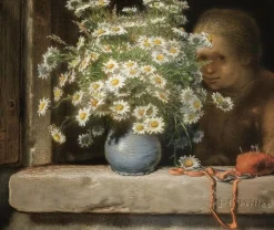 Boutiques de musées Affiches D'Art Encadrées|Toiles Encadrées-Le Bouquet de marguerites (détail) (affiches d'art encadrées)