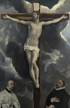 Boutiques de musées Panneaux Aluminium|Panneaux Acryliques-Le Christ en croix adoré par deux donateurs (panneaux aluminium)