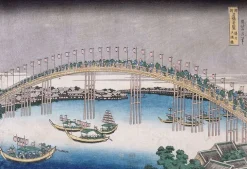 Boutiques de musées Panneaux Aluminium|Affiches D'Art Encadrées-Le pont Tenma dans la province de Settsu (panneaux aluminium)