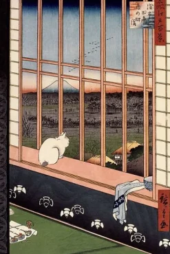 Boutiques de musées Toiles Sans Cadre|Affiches D'Art Encadrées-Le sanctuaire de Yushima Tenjin depuis le sommet de la colline (toiles sans cadre)