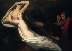 Boutiques de musées Affiches D'Art Encadrées|Toiles Encadrées-Les Ombres de Francesca da Rimini et de Paolo Malatesta apparaissent à Dante et à Virgile (affiches d'art encadrées)